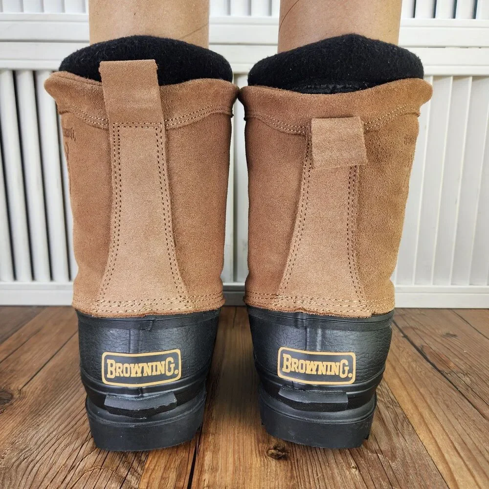 Browning Thinsulate Winter Boots Mens Sz 7 Brown Suede Outdoors Hunting Snow